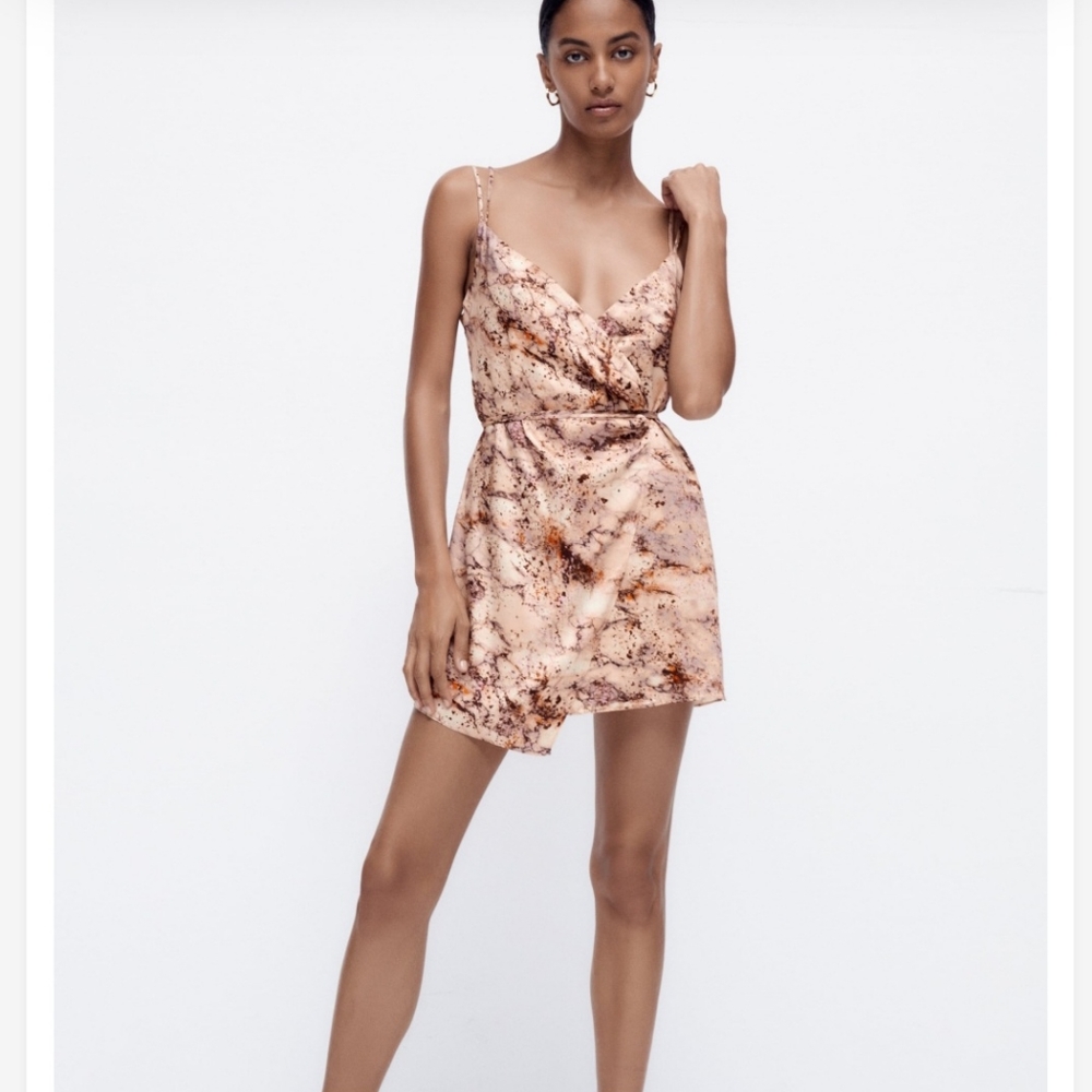 Zara Satin wrap dress